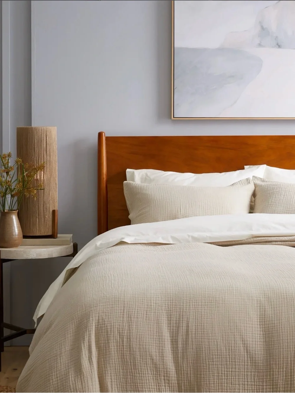 Quince Airy Gauze Duvet Cover Set in Dune, Full/Queen